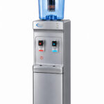 Freestanding hot and cold with filter bottle 45 degree view