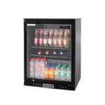 Polarcab Black Back Bar Fridge - 1 Hinged Door, 121L