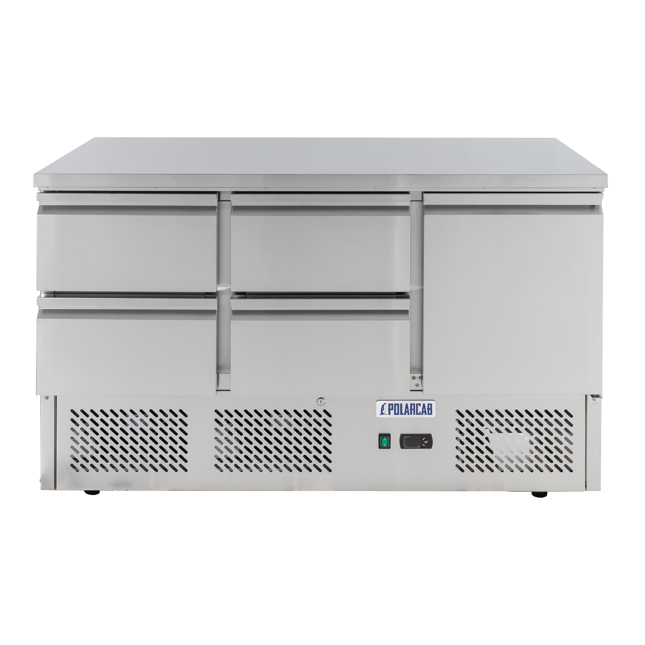 Polarcab Flat Top Saladette Prep Fridge - 1 Door, 4 Drawers, 380L