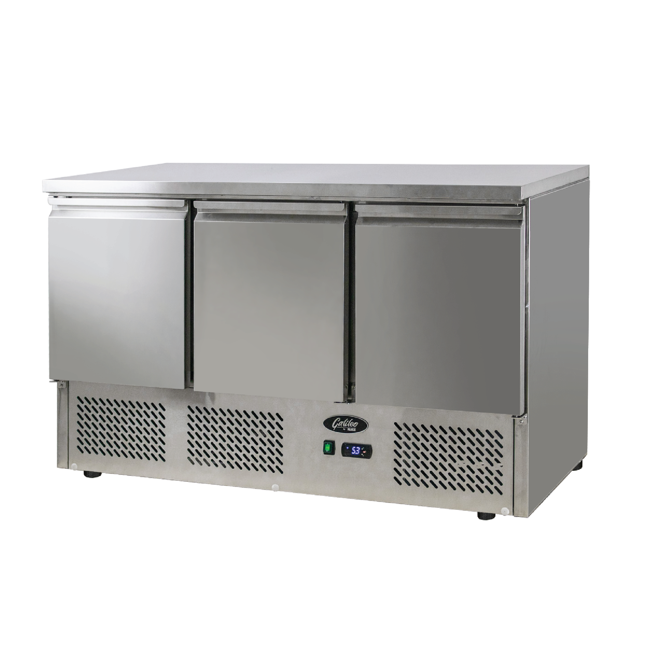 Polarcab 3 Door Flat Top Saladette Prep Fridge - 380L