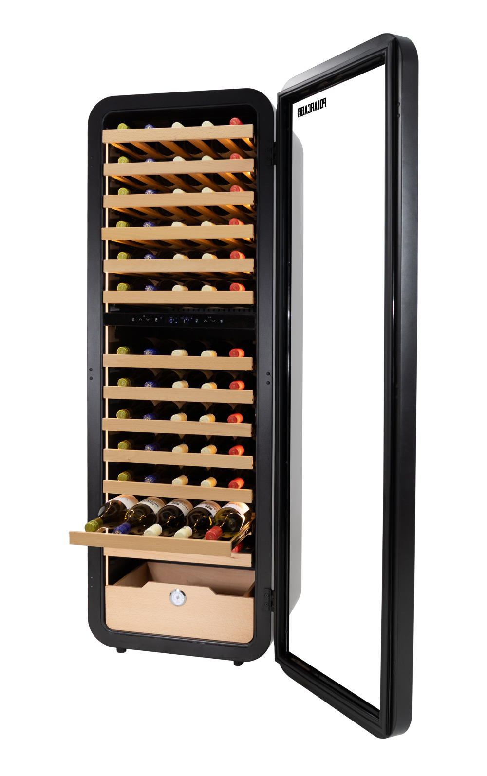 Polarcab Vino Tall Upright Wine Cooler - Black, 86 Bottles